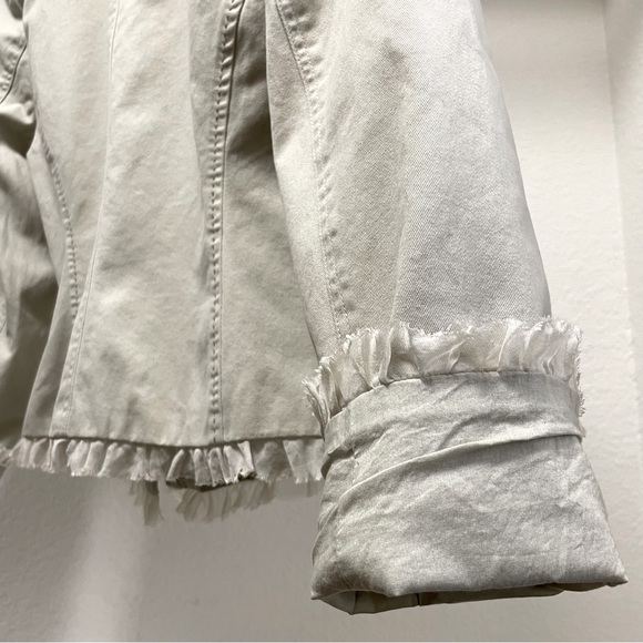 Sundance Lace Militaire Button Up Blazer Shirt in Khaki |  Sz P6 - Picture 7 of 8